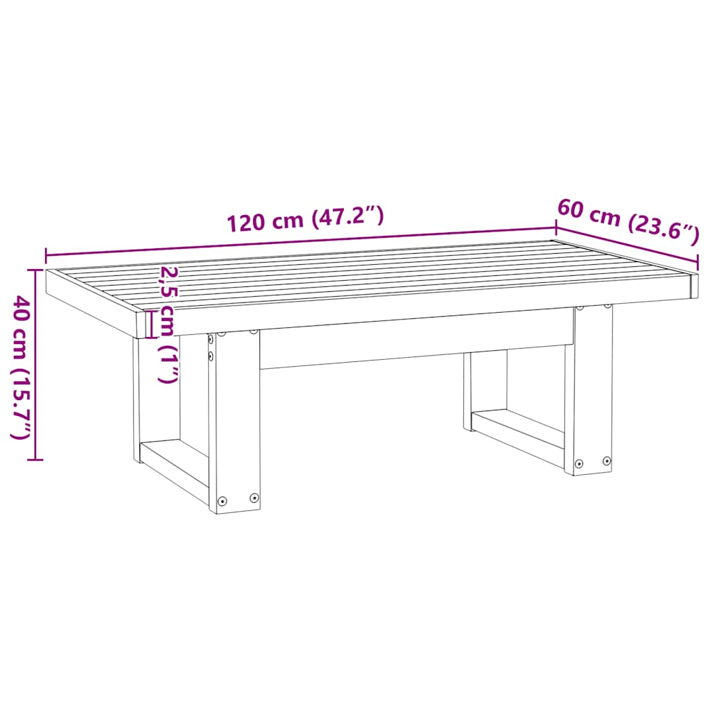 Soffbord natur massiv furu NOAIN U-formade ben 120x60x40 cm