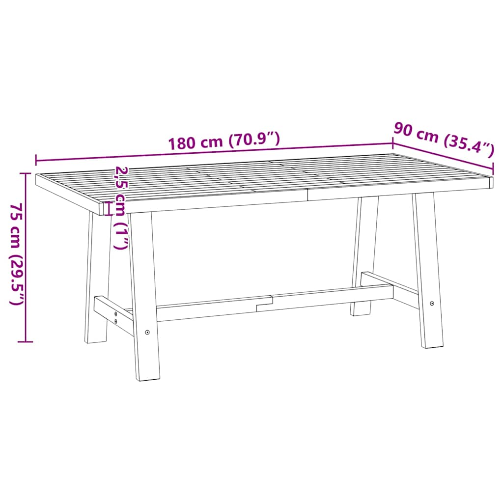 Matbord NOAIN A-formade ben 180x90x75 cm massiv furu