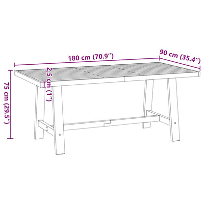 Matbord NOAIN A-formade ben 180x90x75 cm massiv furu