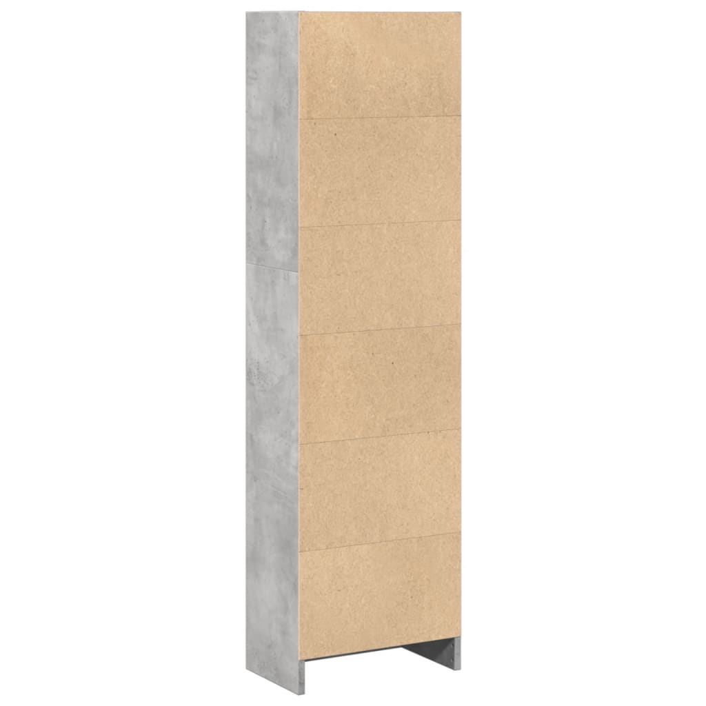 Kirjahylly betonin harmaa 40x24x143 cm