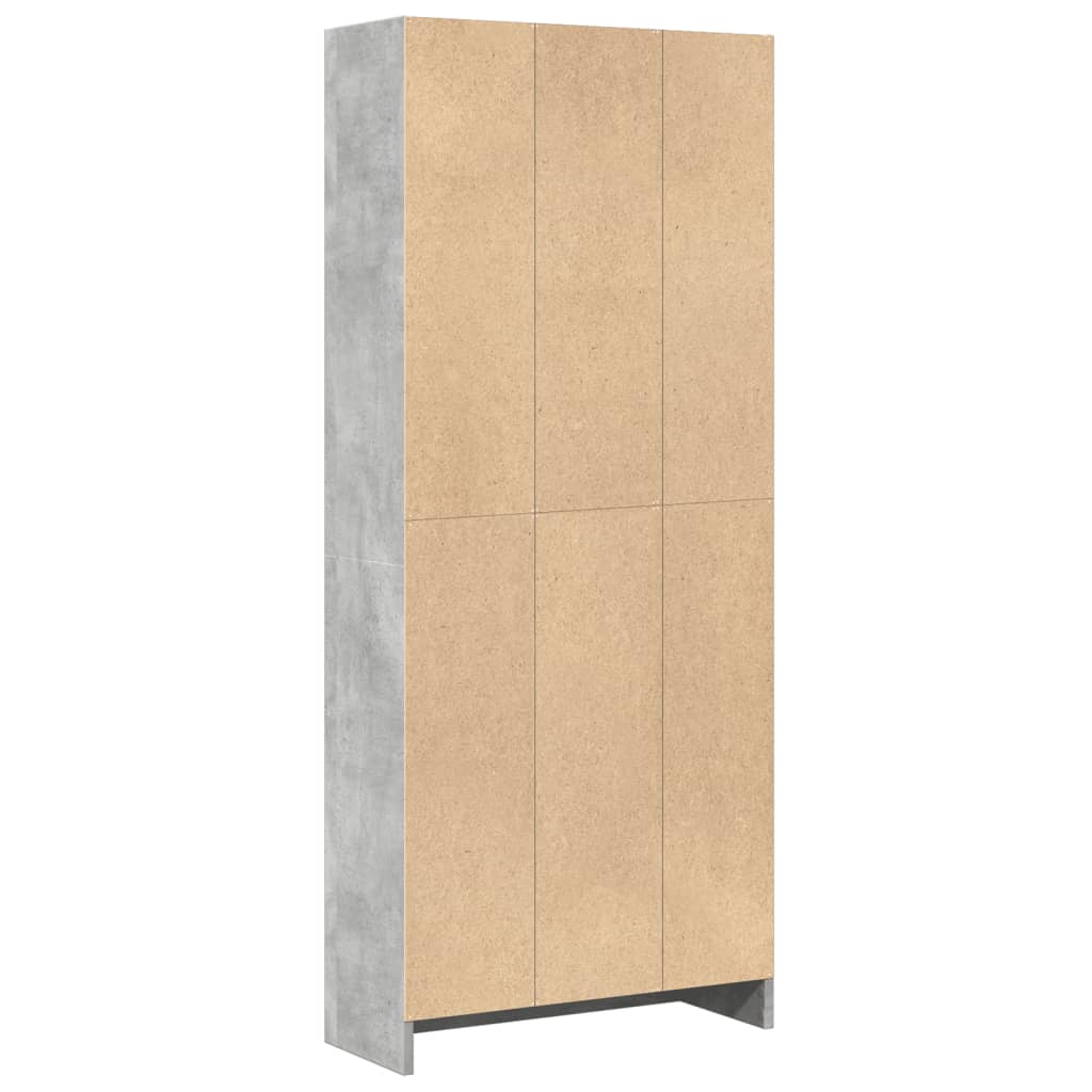 Kirjahylly betonin harmaa 60x24x143 cm tekninen puu