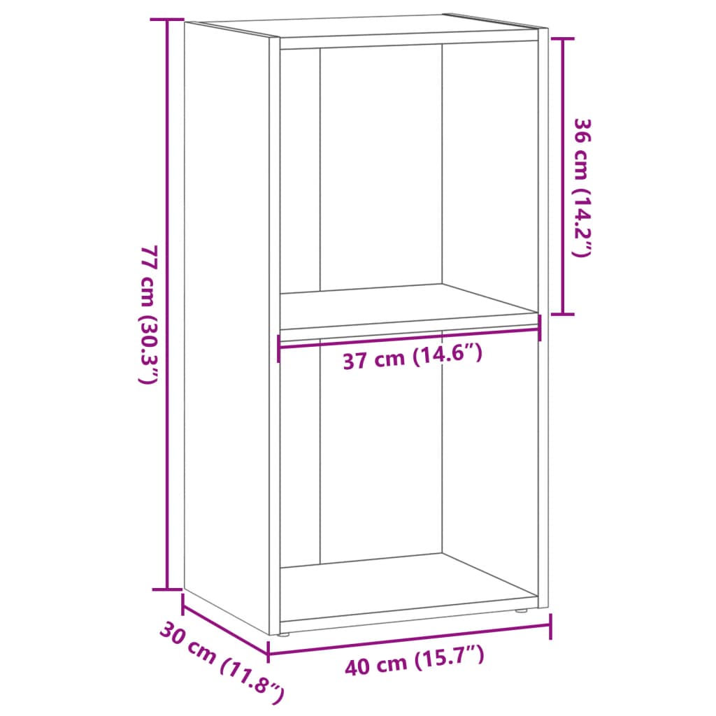 Kirjahylly savunvärinen tammi 40x30x77 cm konepajapuuta