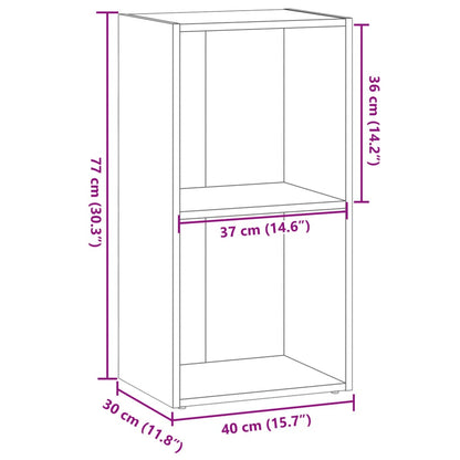 Kirjahylly savunvärinen tammi 40x30x77 cm konepajapuuta