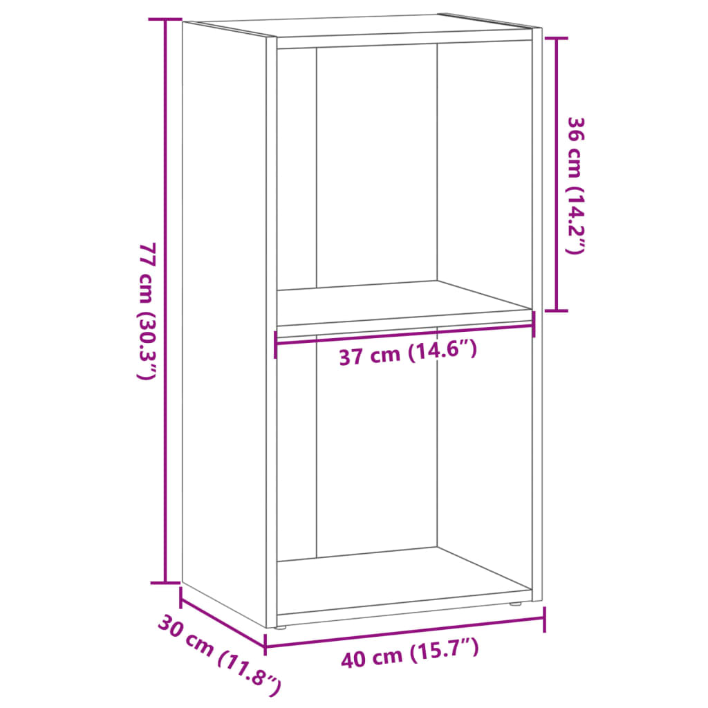 Kirjahylly ruskea tammi 40x30x77 cm puutavaraa