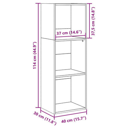 Bokhylla vit 40x30x114 cm