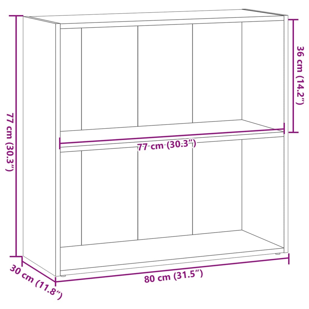 Kirjahylly savunvärinen tammi 80x30x77 cm