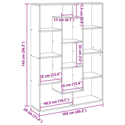 Bokhylla vit 102x29x143 cm