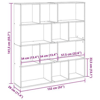 Bokhylla vit 132x29x141,5 cm