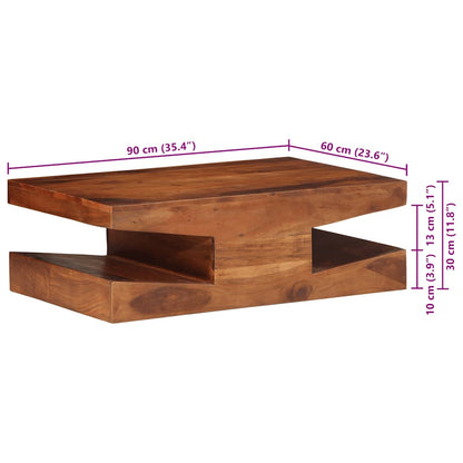 Soffbord massiv trä 90x60x30 cm