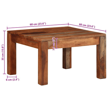 Soffbord massiv trä 60x60x35 cm