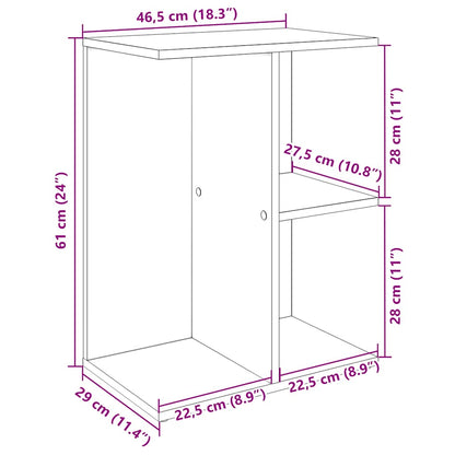 Sängbord 2 st vit 46,5x29x61 cm konstruerat trä