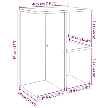 Sängbord svart ek 46,5x29x61 cm konstruerat trä