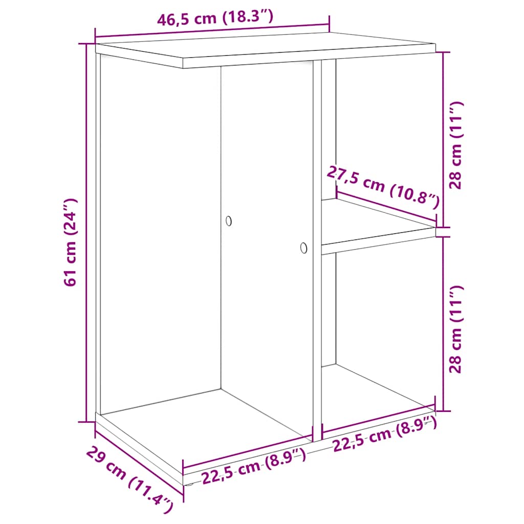 Sängbord betonggrå 46,5x29x61 cm konstruerat trä