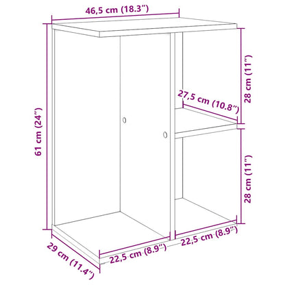 Sängbord betonggrå 46,5x29x61 cm konstruerat trä