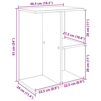 Sängbord brun ek 46,5x29x61 cm konstruerat trä