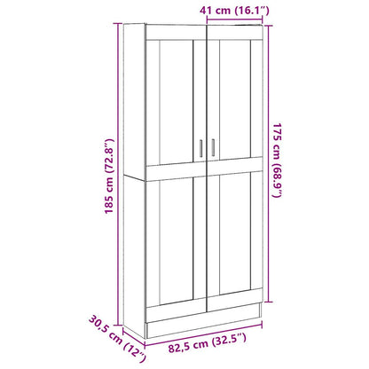 Högskåp åldrat trä 82,5x30,5x185 cm konstruerat trä