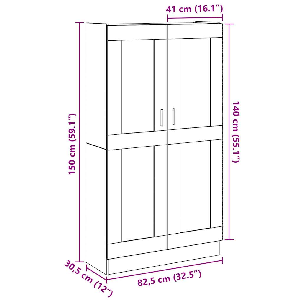 Högskåp åldrat trä 82,5x30,5x150 cm konstruerat trä