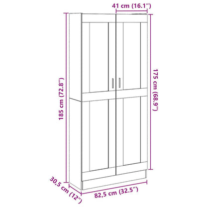 Högskåp artisan ek 82,5x30,5x185 cm konstruerat trä