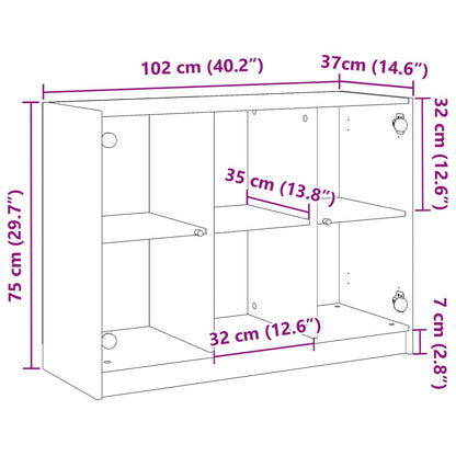 Skänk åldrat trä 102x37x75,5 cm