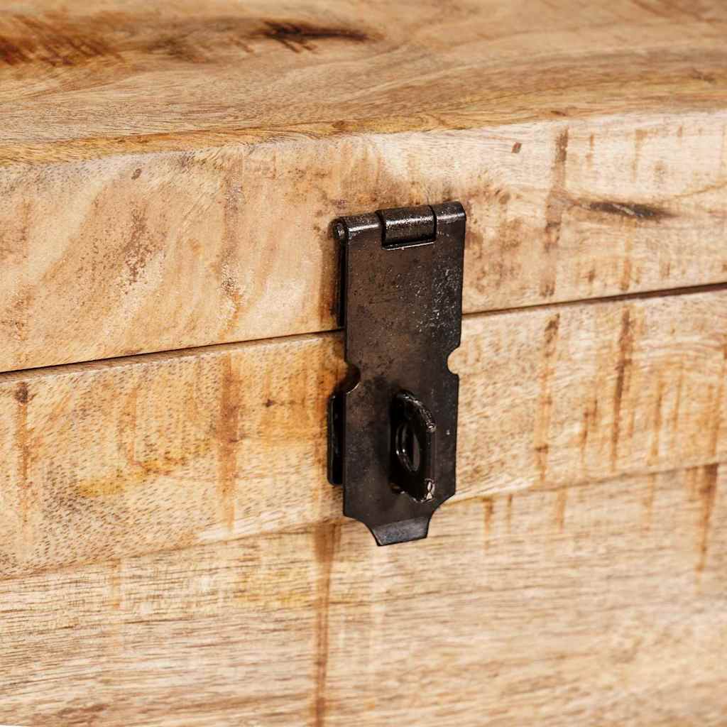 Förvaringskista med lagring med lås massivt mangoträ