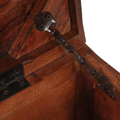 Förvaringskista med lås 70 x 35 x 40 cm massivt återvunnet trä