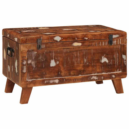 Förvaringskista med lås 70 x 35 x 40 cm massivt återvunnet trä