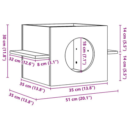 Kattmöbel Katthus vit 51x35x30 cm massiv trä furu