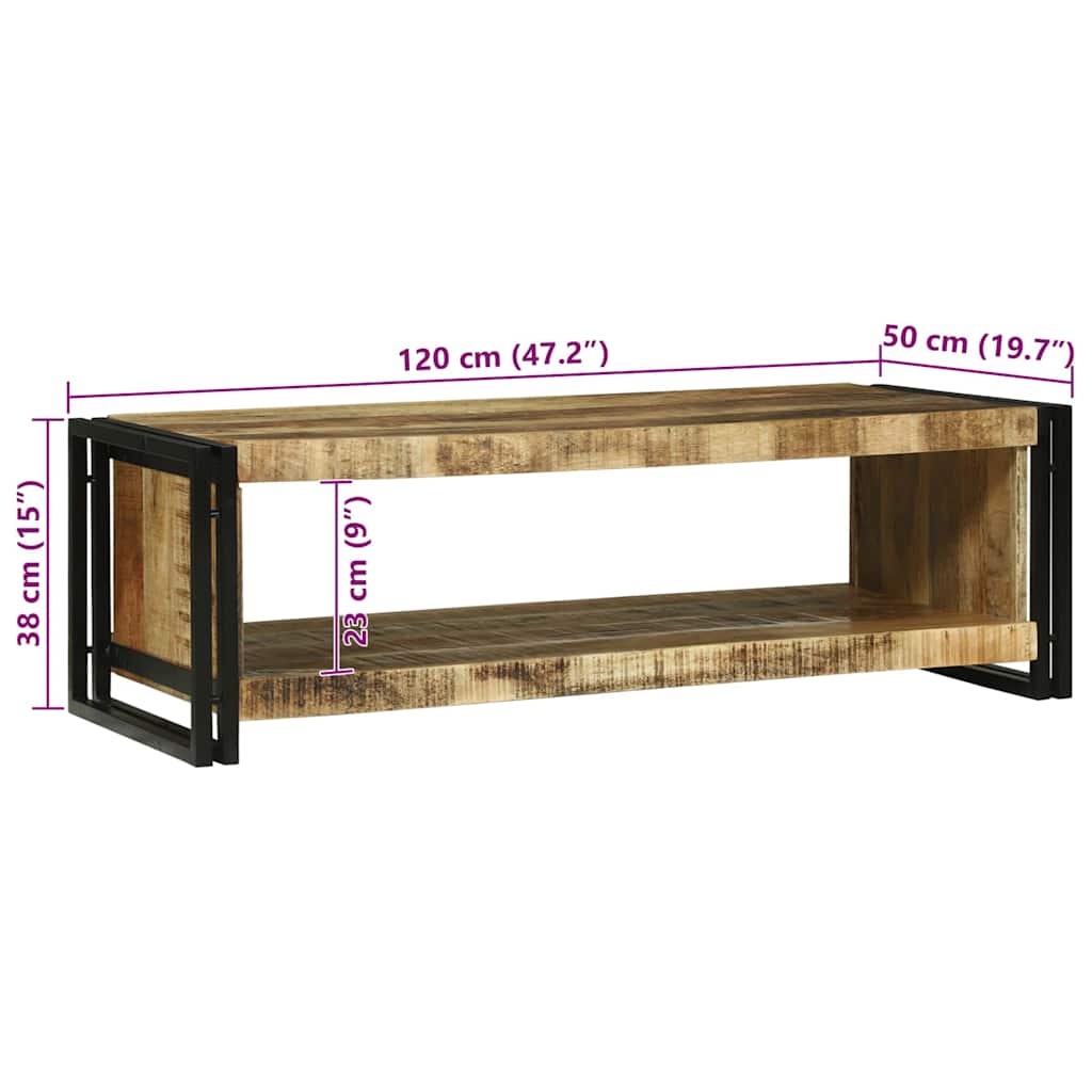 Soffbord Brun 120 x 50 x 38 cm Massivt grovt mangoträ
