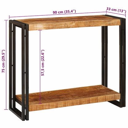 Avlastningsbord Konsollbord Brun 90 x 33 x 75 cm Massivt grovt mangoträ