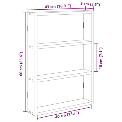 Vägghylla vit 43x9x60 cm konstruerat trä