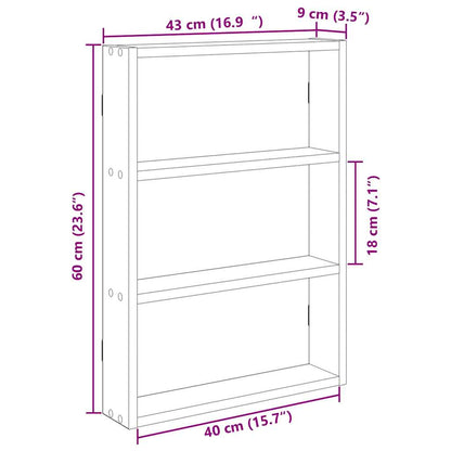 Vägghylla artisian ek 43x9x60 cm konstruerat trä