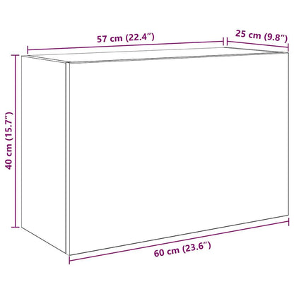 Väggskåp för badrum vit 60x25x40 cm konstruerat trä