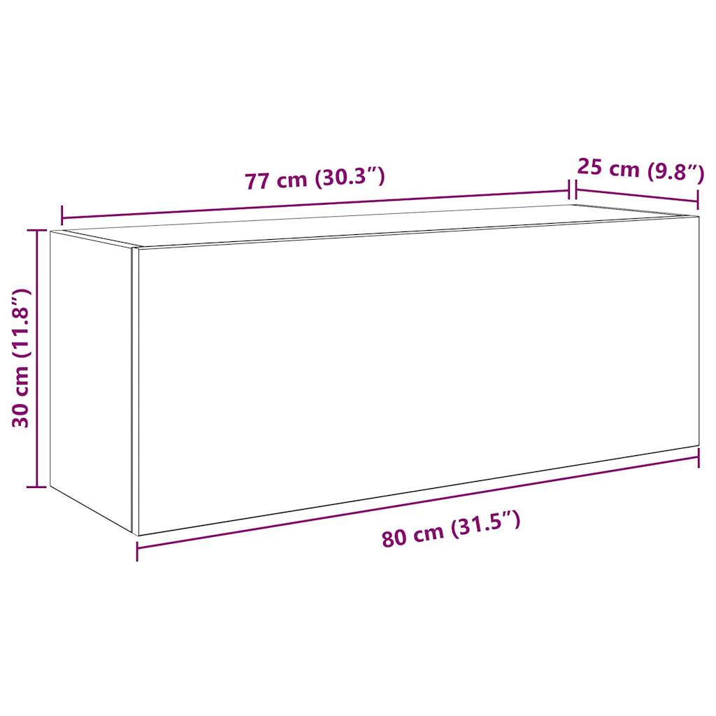 Väggskåp för badrum vit 80x25x30 cm konstruerat trä