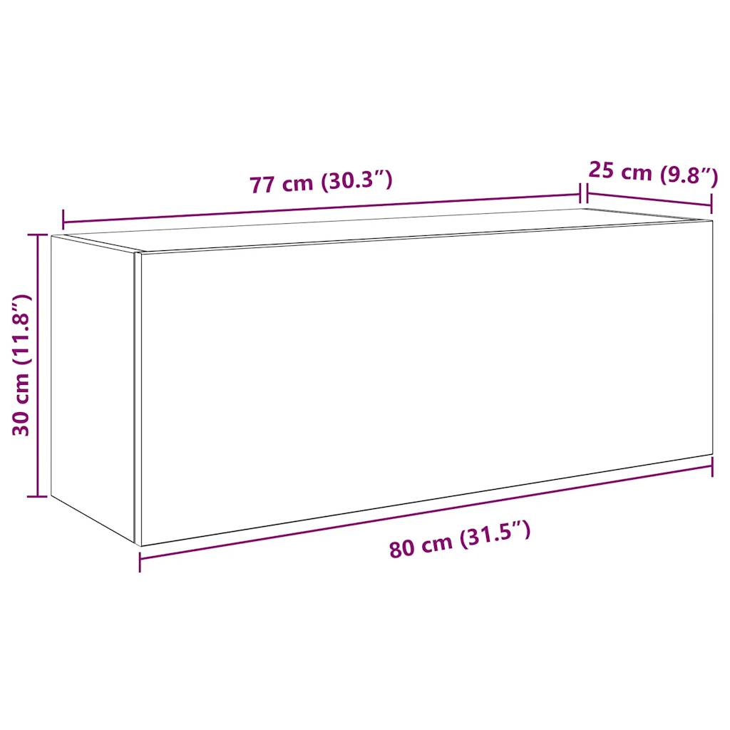 Väggskåp för badrum åldrat trä 80x25x30 cm konstruerat trä