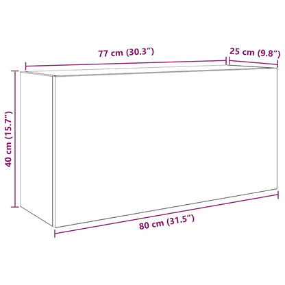 Väggskåp för badrum vit 80x25x40 cm konstruerat trä