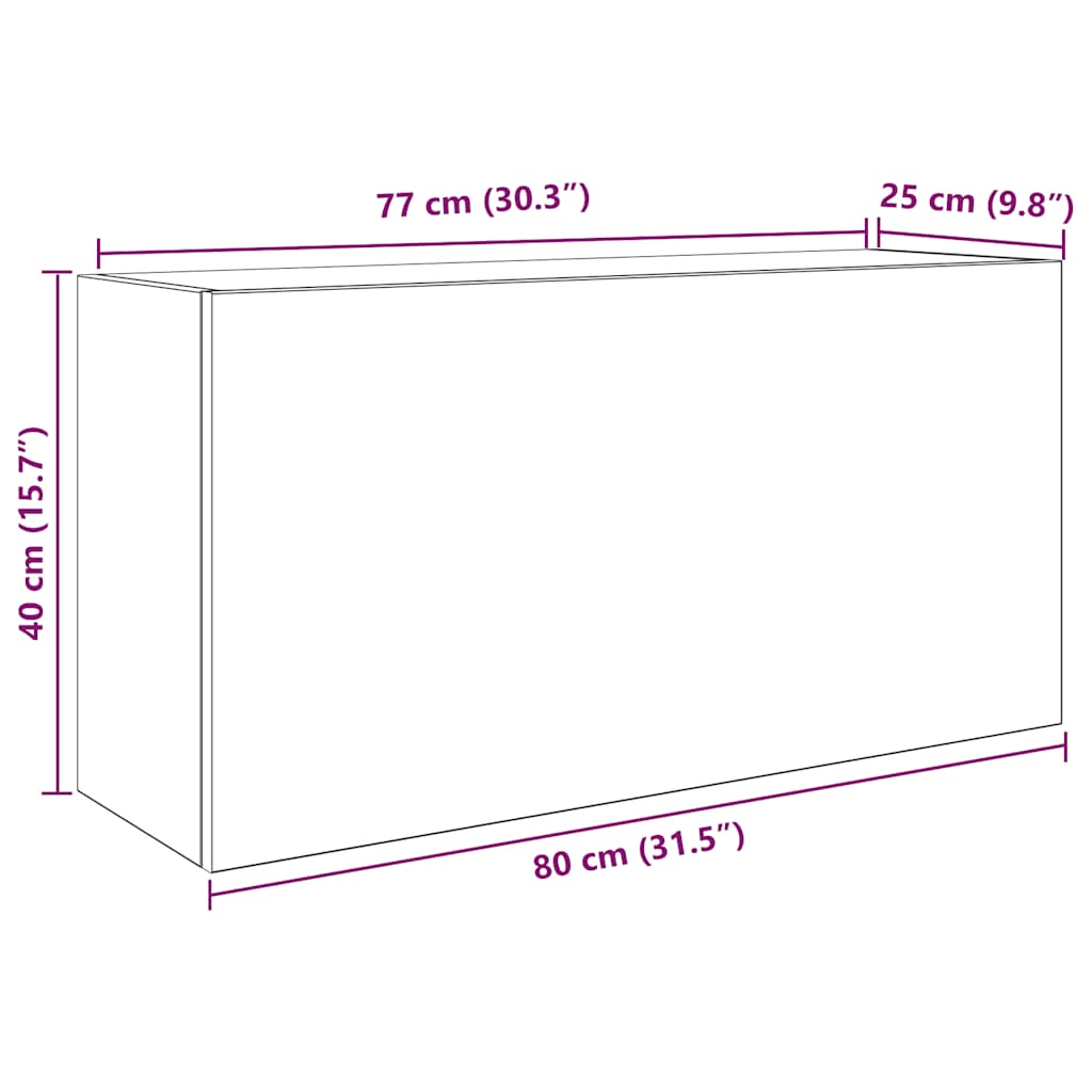 Väggskåp för badrum sonoma-ek 80x25x40 cm konstruerat trä