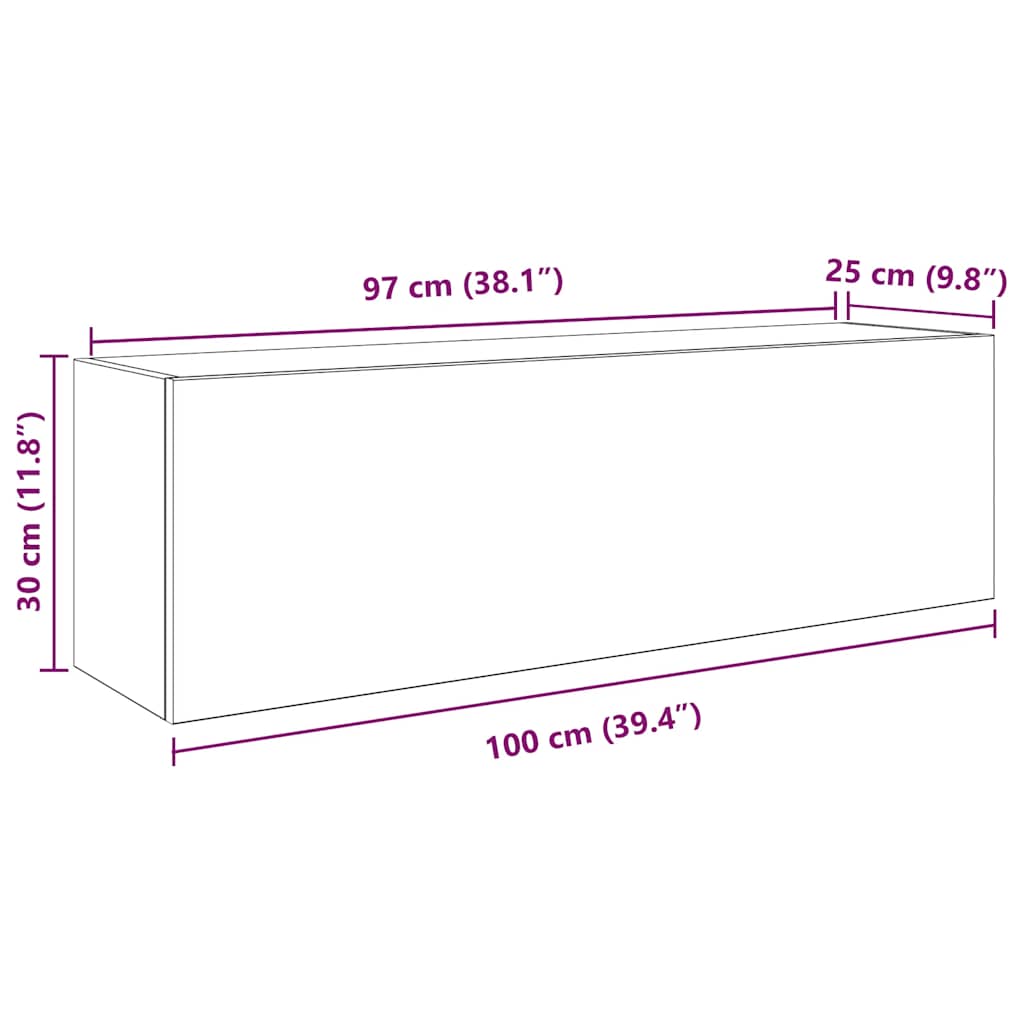 Väggskåp för badrum vit 100x25x30 cm konstruerat trä