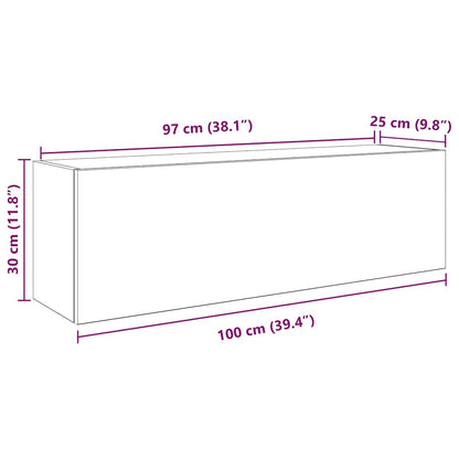 Väggskåp för badrum vit 100x25x30 cm konstruerat trä