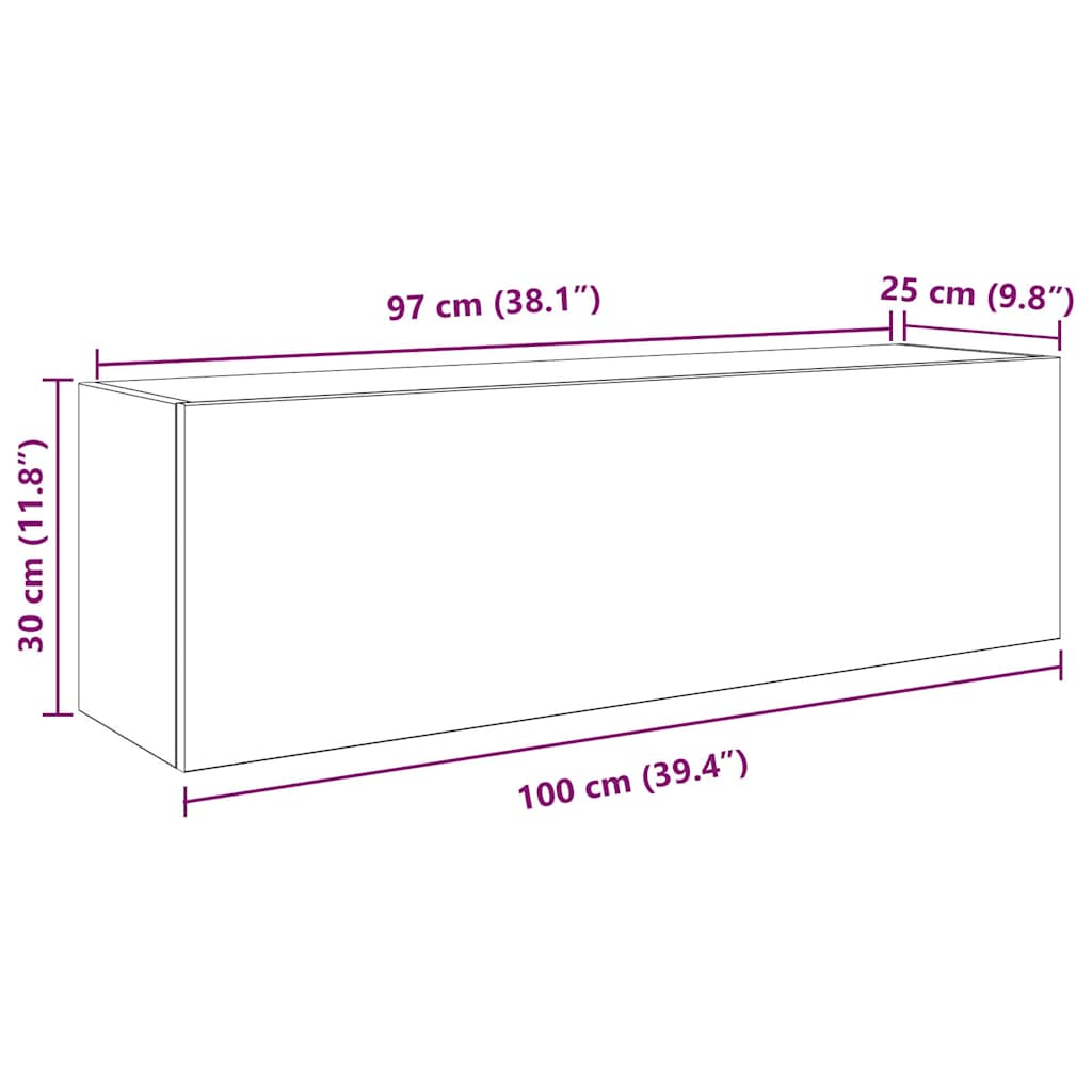 Väggskåp för badrum betonggrå 100x25x30 cm konstruerat trä