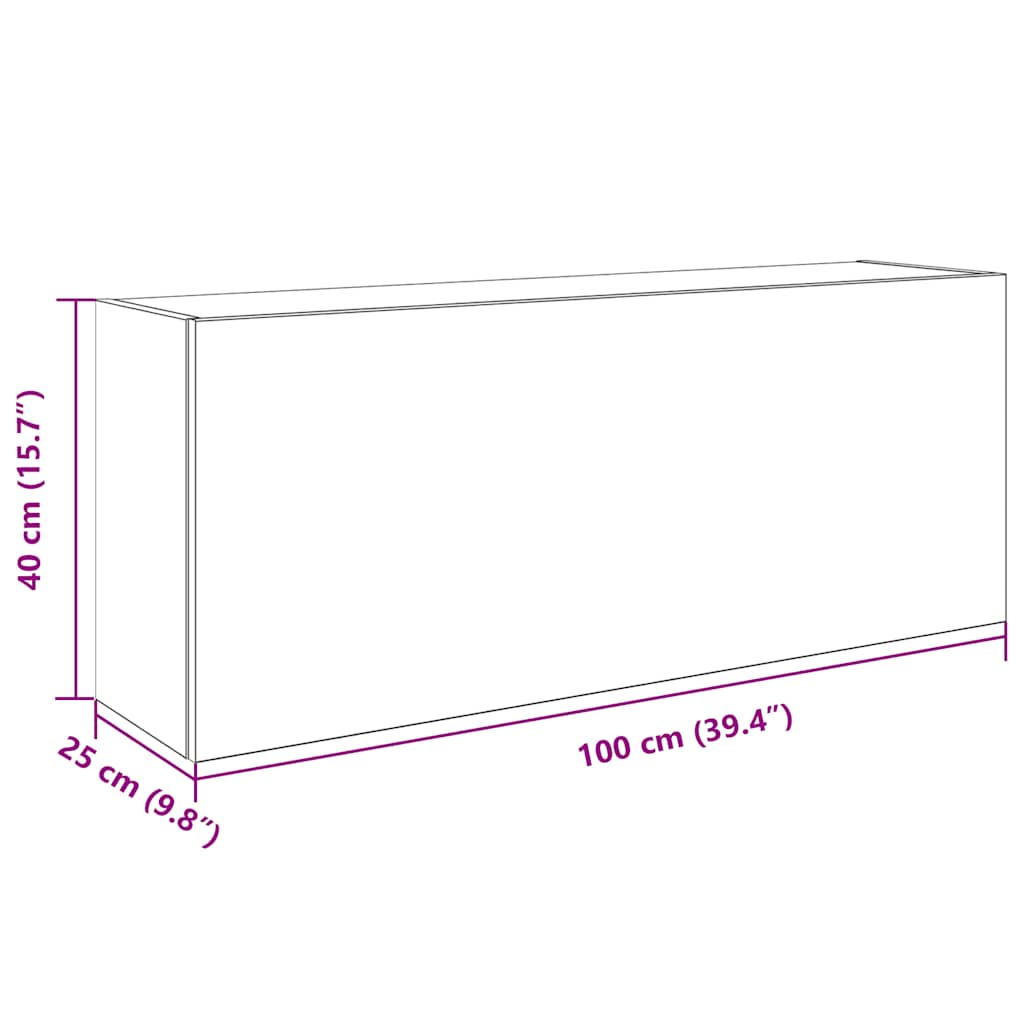 Väggskåp för badrum sonoma-ek 100x25x40 cm konstruerat trä