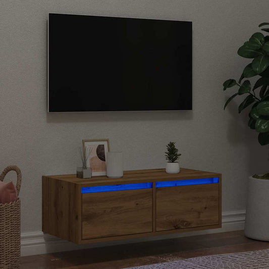 TV-möbel artisan ek TV-bänk med LED-belysning 75x35,5x25 cm