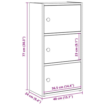 Bokhylla vit 40x24x77 cm konstruerat trä