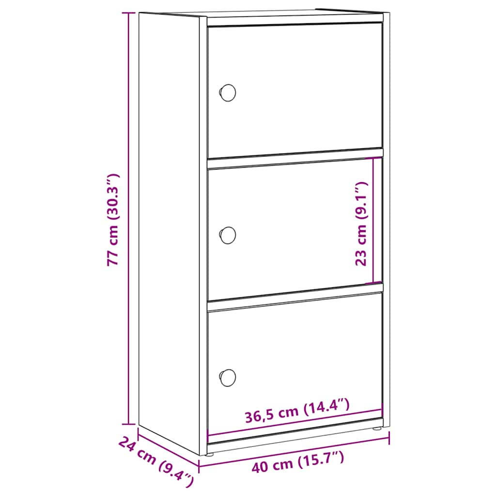 Bokhylla svart ek 40x24x77 cm konstruerat trä