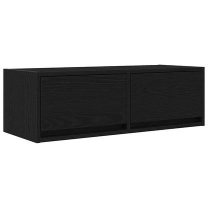 TV-Möbel Svart Ek TV-bänkar 2 st 80x31x25,5 cm