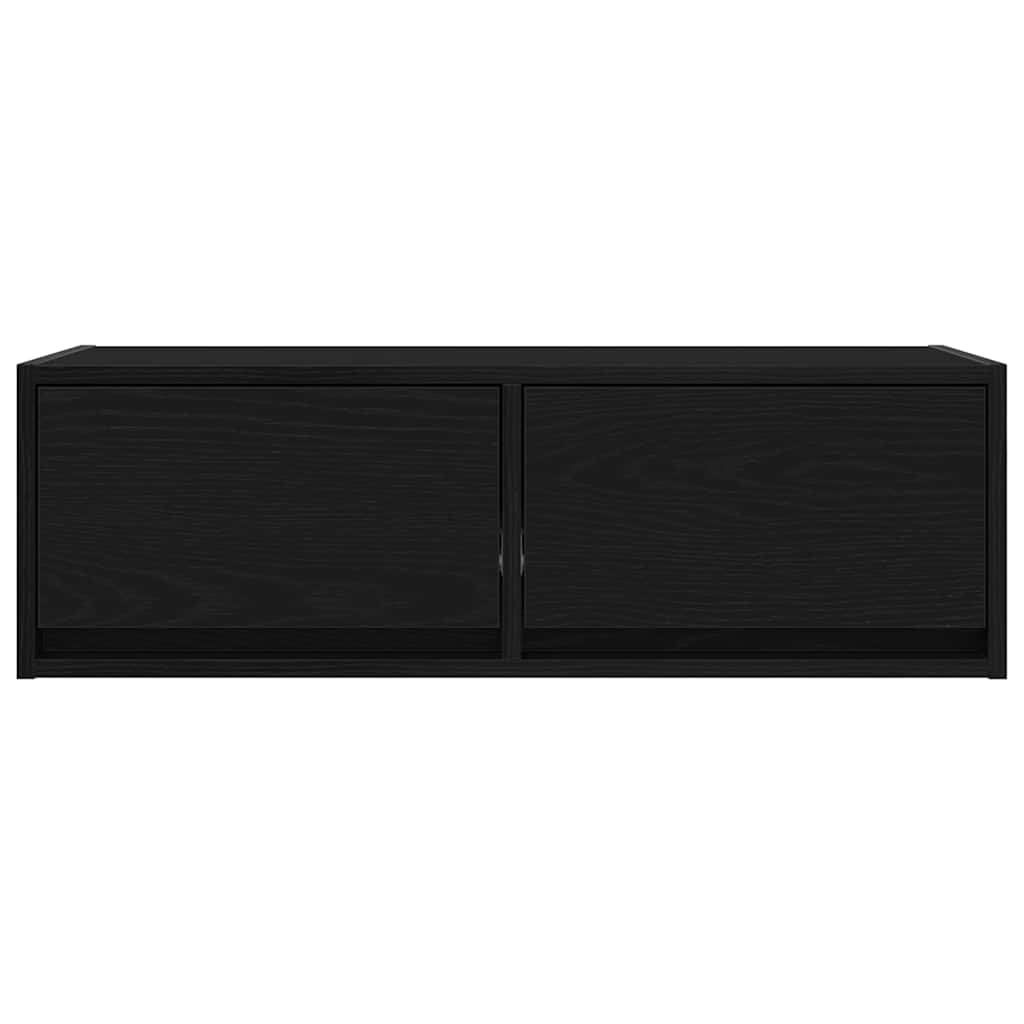 TV-Möbel Svart Ek TV-bänkar 2 st 80x31x25,5 cm