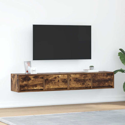 TV-Möbel Rökfärgad Ek TV-bänkar 2 st 80x31x25,5 cm