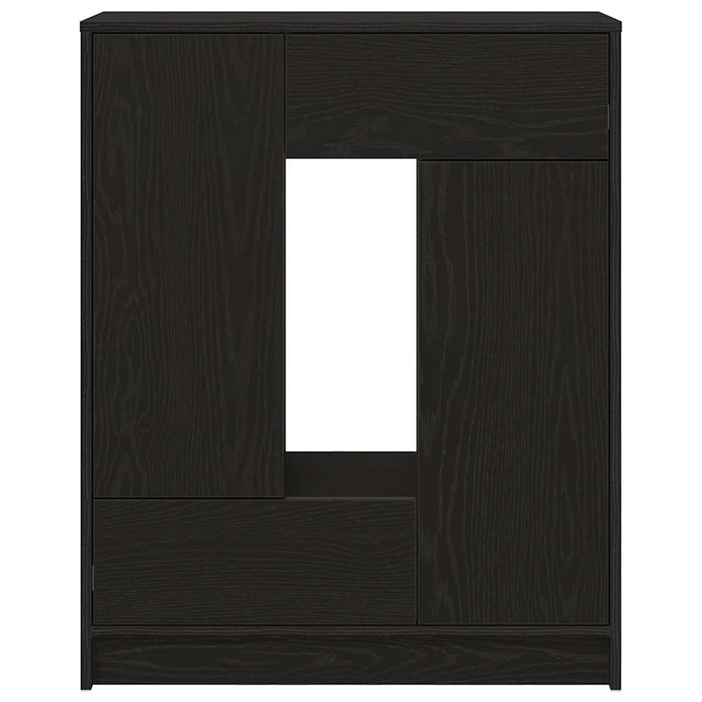 Skänk Brun med lådor och dörrar Svart Ek 73x31x90 cm