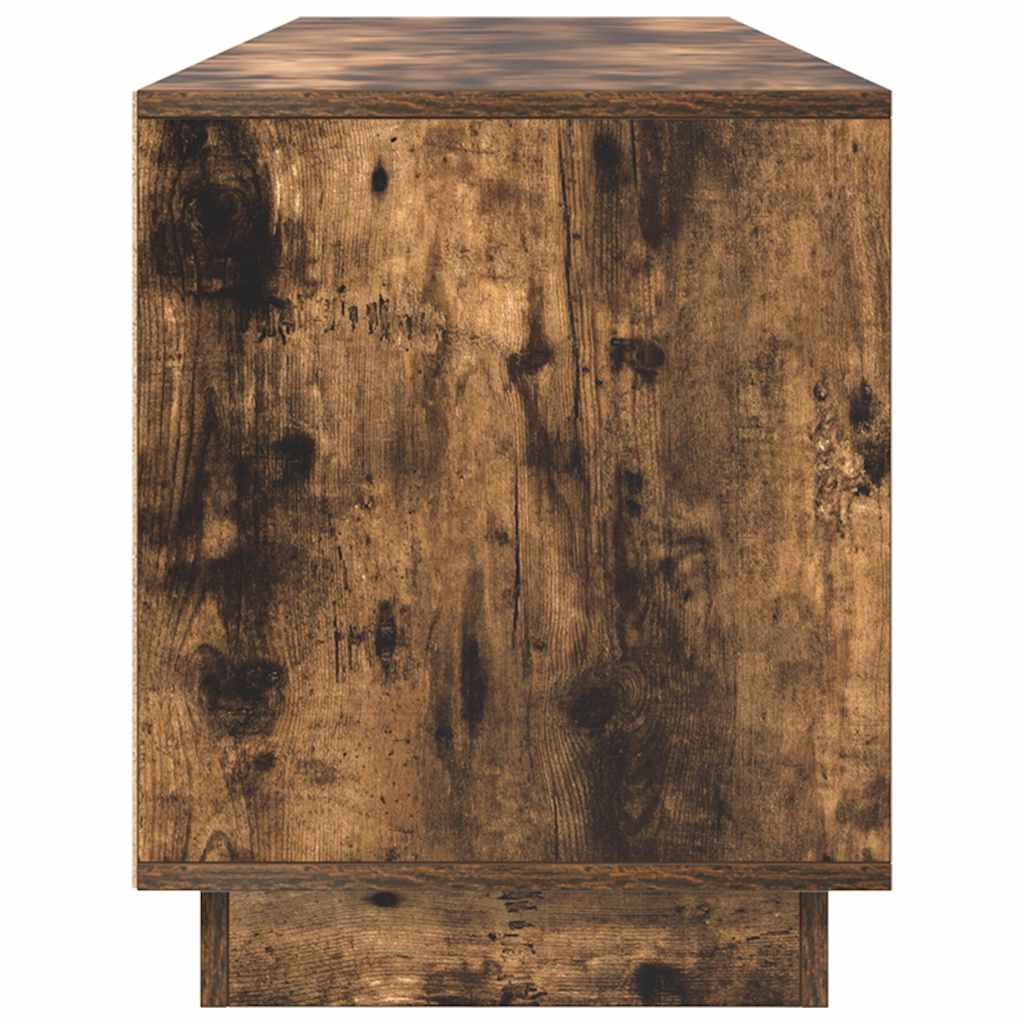 TV-Möbel Rökfärgad Ek TV-Bänk LED-lampor 193,5x41x50 cm