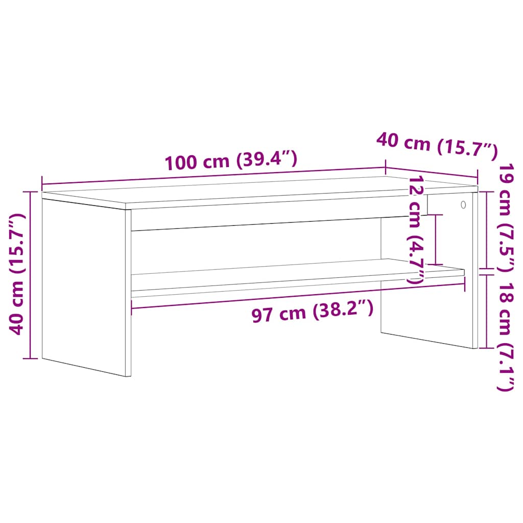 Tv-bänk sonoma-ek 100x40x40 cm konstruerat trä