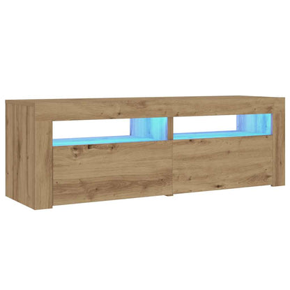 Sängbord 2 st med LED-belysning artisan ek 60x35x40 cm